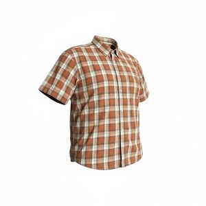 Arrow Blue Jean Co. Shirt Mens XXL Rust Plaid Short Sleeve Button Up Cotton